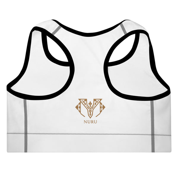 NURU SACRED WHITE SPORTS BRA - Glow By Hellen