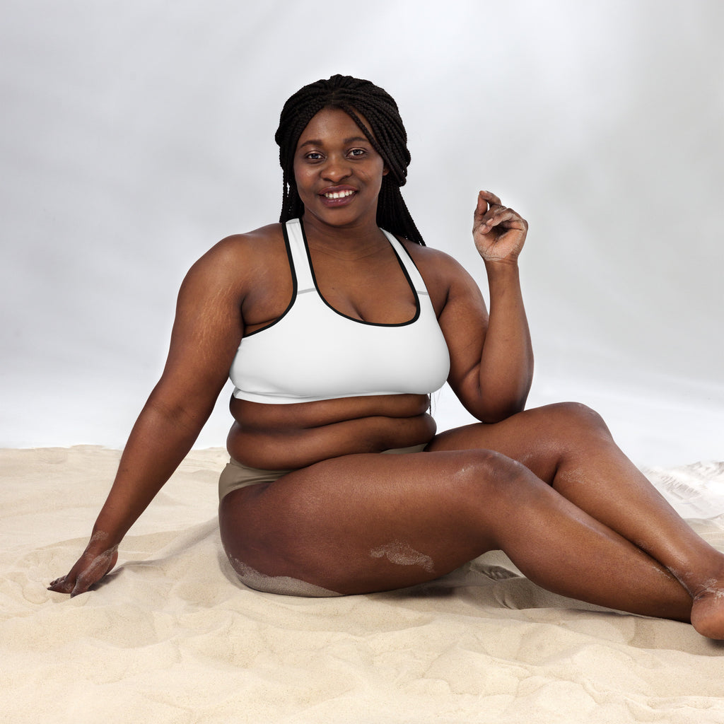 NURU SACRED WHITE SPORTS BRA - Glow By Hellen