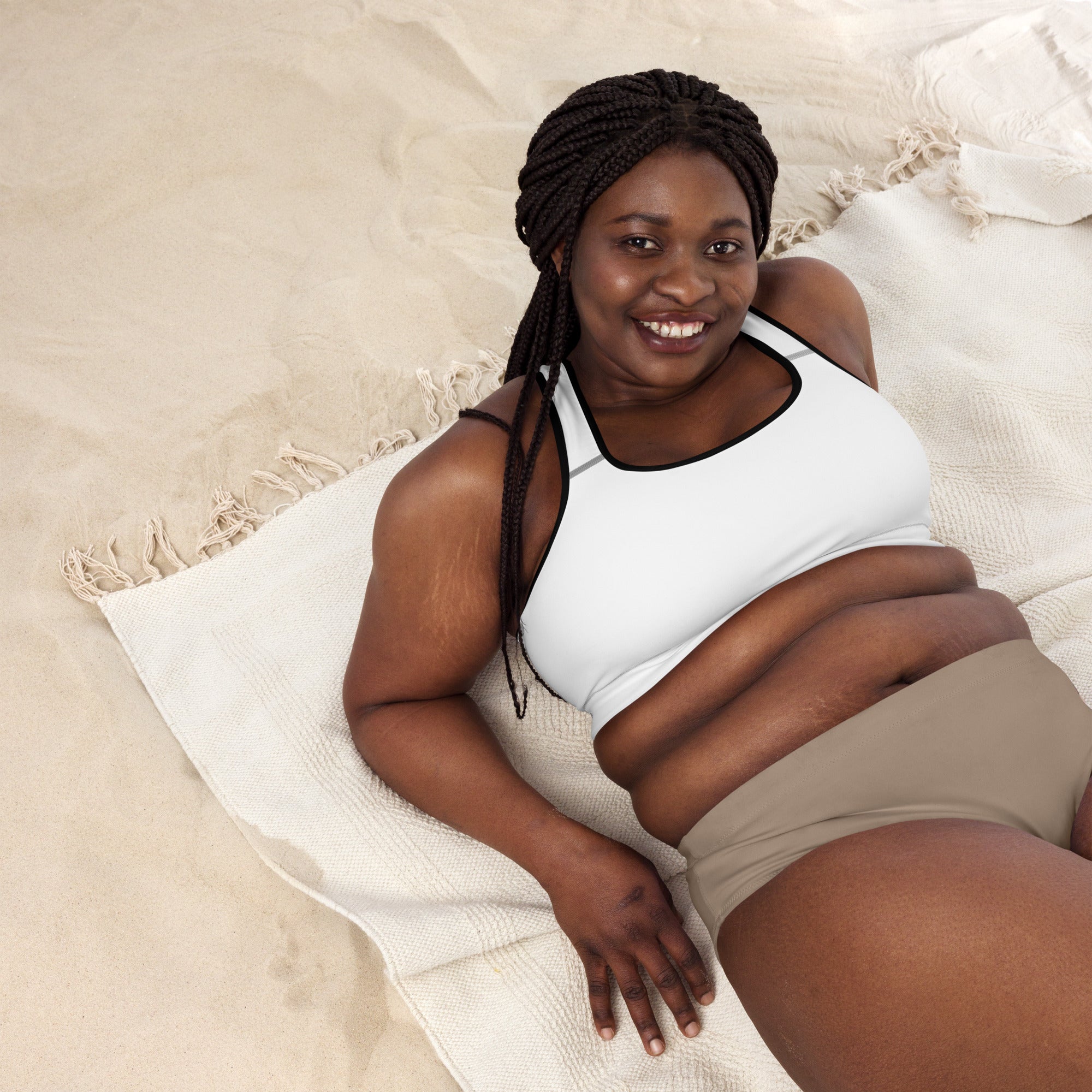 NURU SACRED WHITE SPORTS BRA - Glow By Hellen