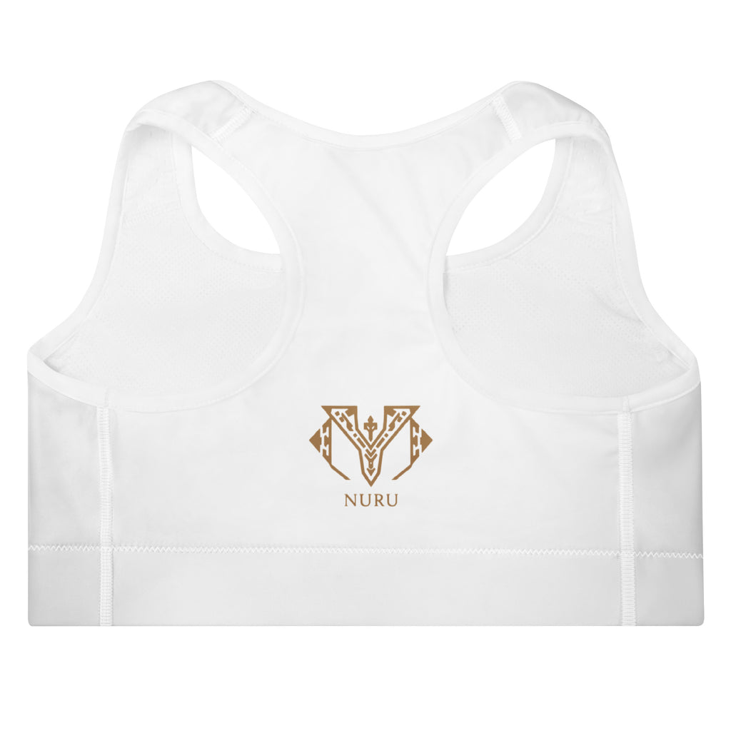 NURU SACRED WHITE SPORTS BRA - Glow By Hellen