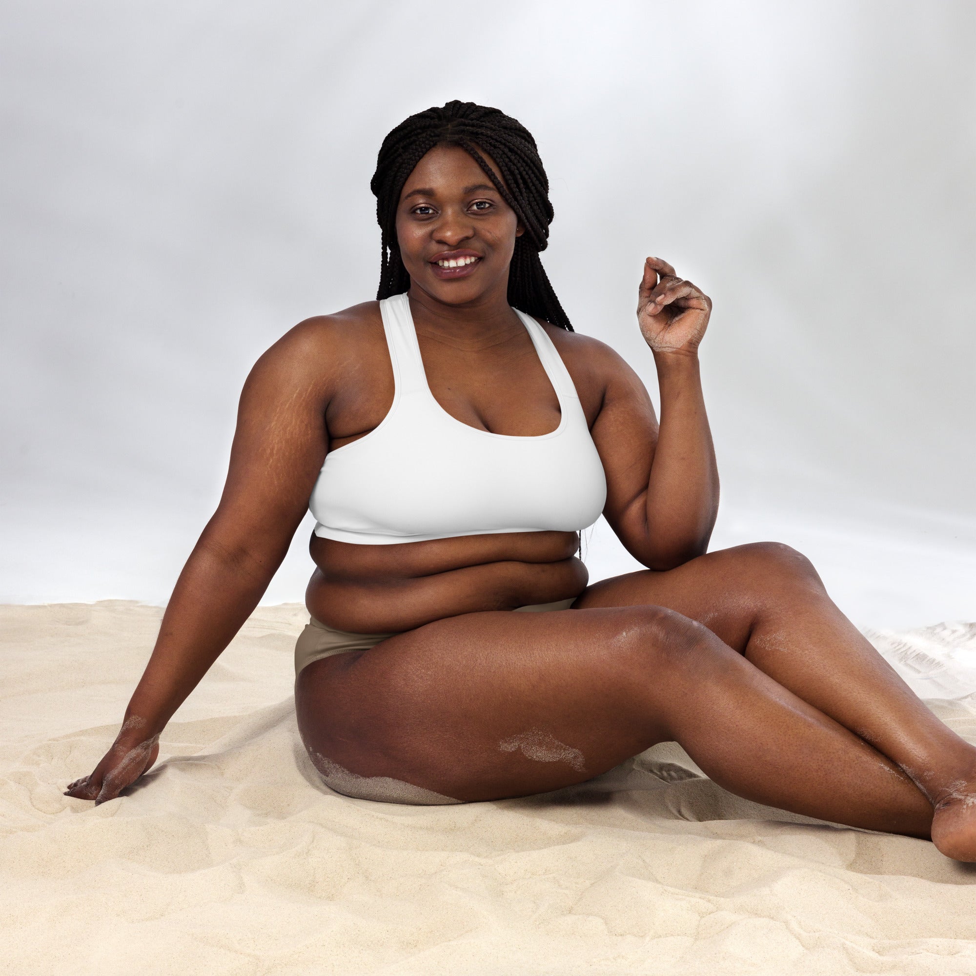 NURU SACRED WHITE SPORTS BRA - Glow By Hellen