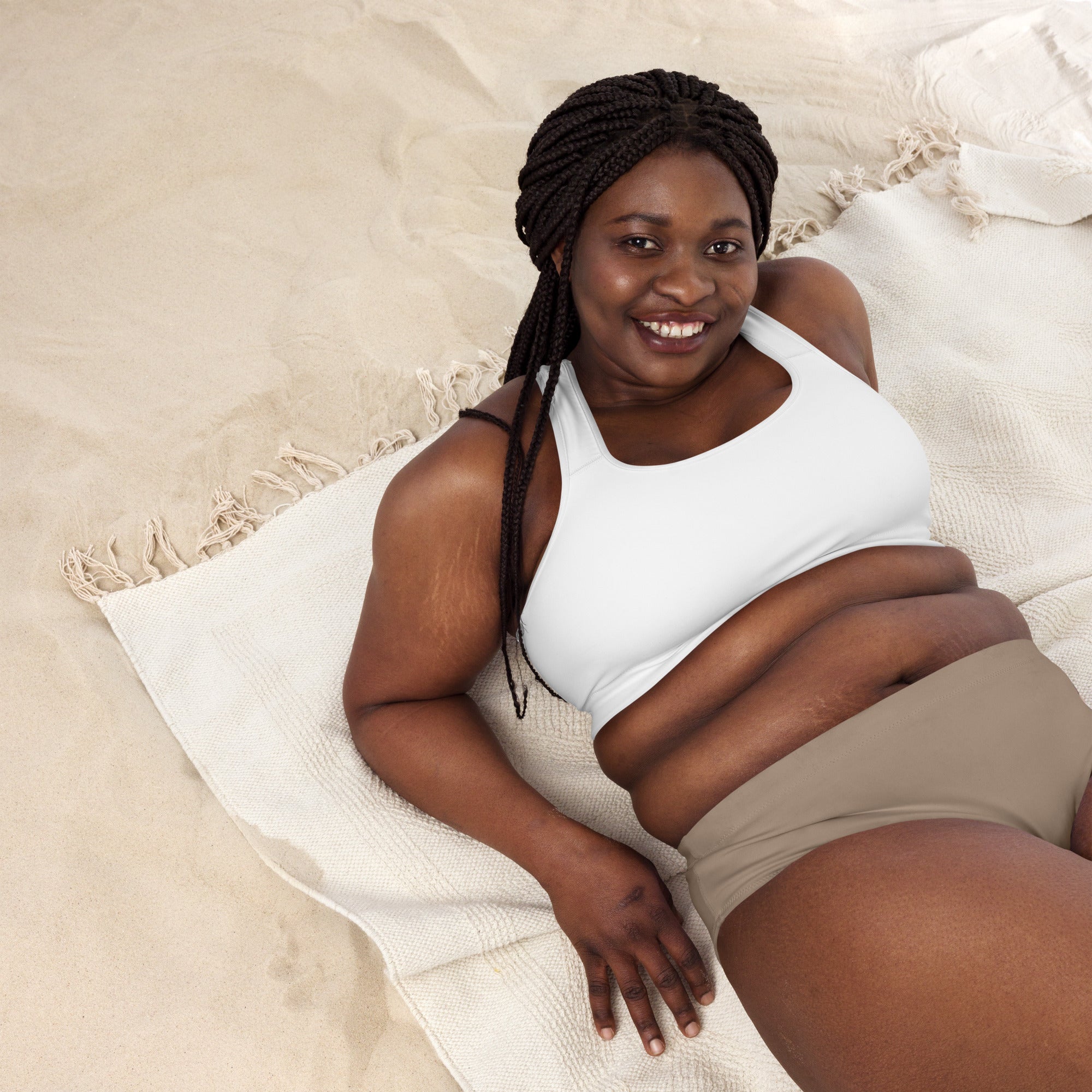 NURU SACRED WHITE SPORTS BRA - Glow By Hellen