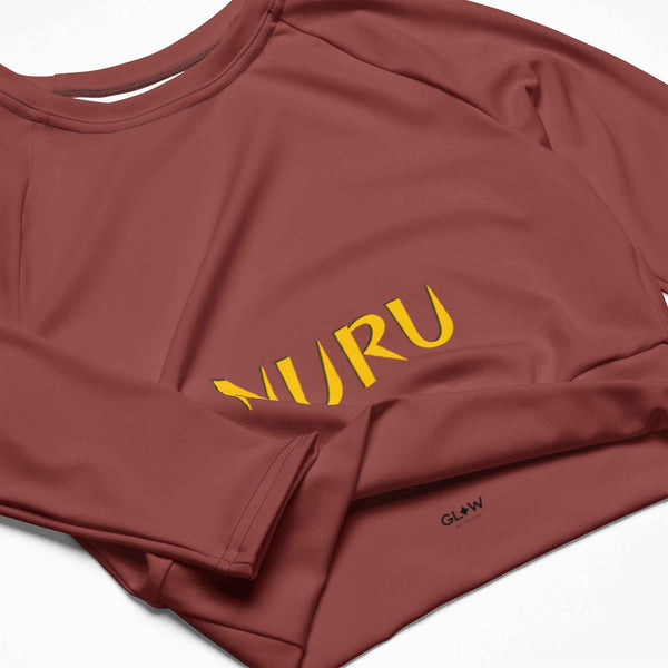 NURU TERRACOTTA LONG SLEEVE CROP TOP