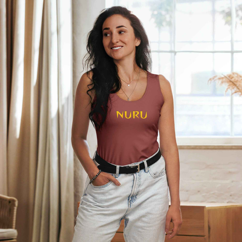 NURU TERRACOTTA BODY-HUGGING TANK TOP