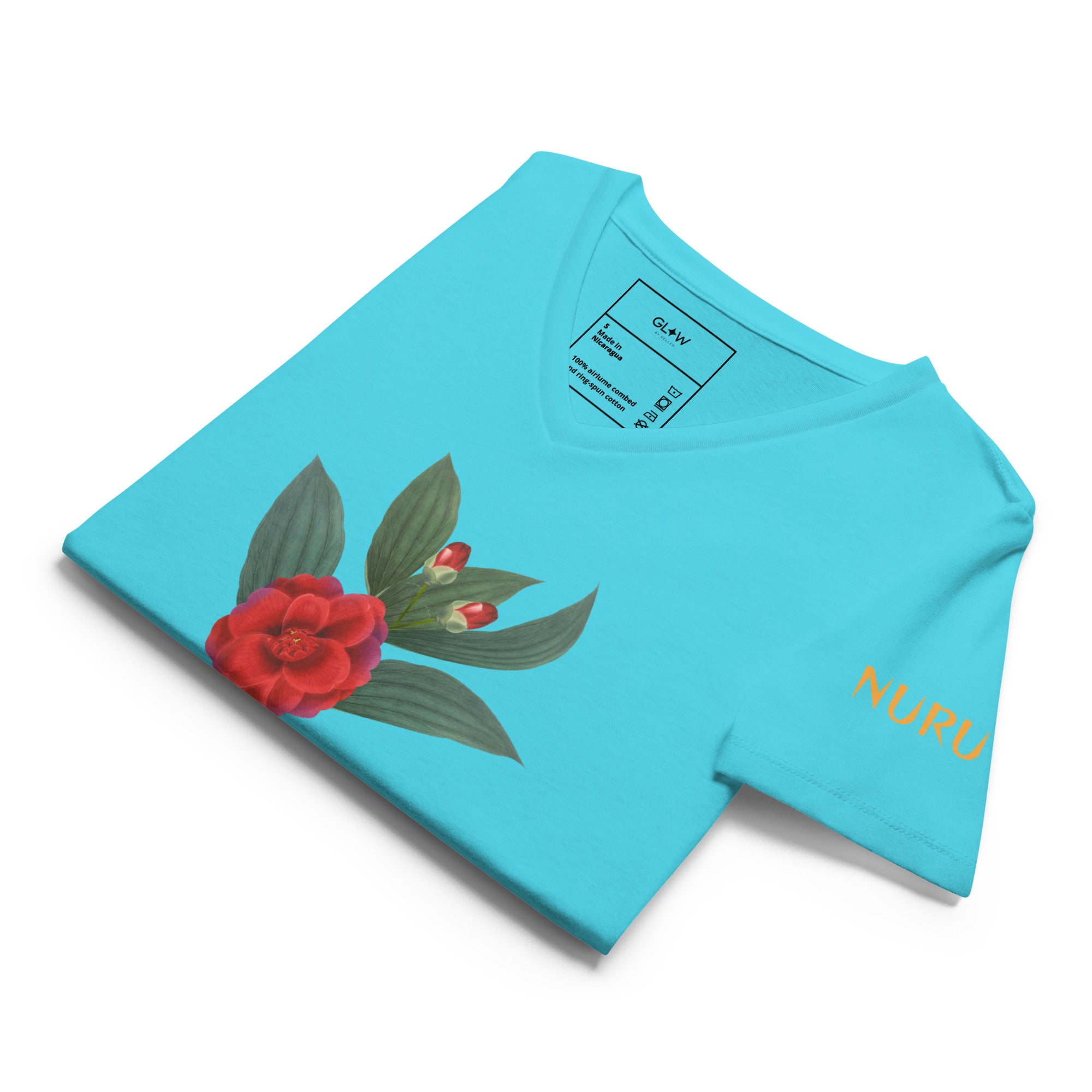 NURU CAMELLIA V-NECK RITUAL TEE - Glow By Hellen